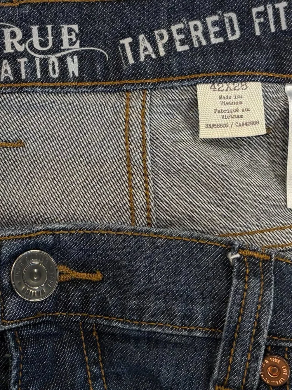True Religion Tapered Fit Distressed Jeans Men's 42x28